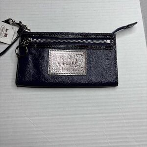 New COACH Poppy Purple Patent Leather Wristlet Wallet